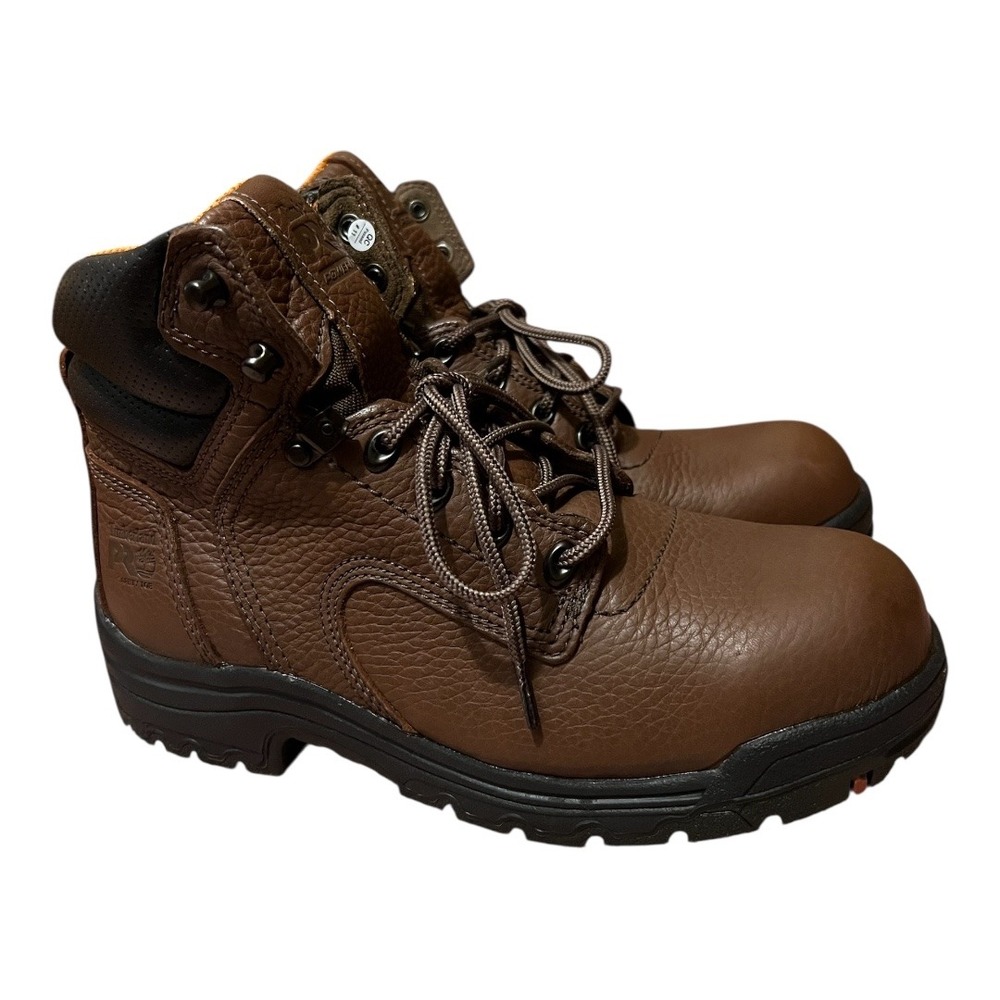 Timberland PRO Brown Leather Waterproof Steel Toe Work Boots Men's Size 10M - Picture 10 of 13